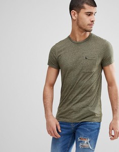 Зауженная футболка оливкового цвета с карманом Jack Wills Ayleford - Зеленый