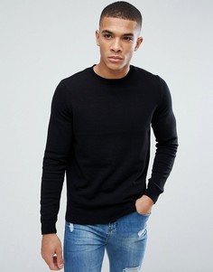 Черный джемпер с круглым вырезом New Look - Черный