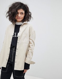 Светло-бежевая джинсовая oversize-рубашка ASOS - Бежевый