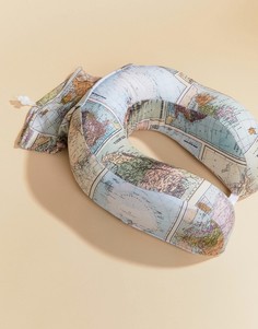 Подушка для шеи с принтом карты мира Typo - Мульти