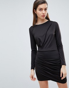Трикотажное платье с длинными рукавами и сборками Ivyrevel - Черный