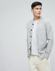 Вязаный бомбер с добавлением шерсти Esprit - Серый