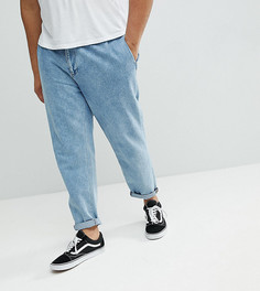 Синие выбеленные джинсы с двойными складками ASOS PLUS - Синий