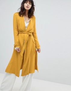 Пальто с поясом River Island - Желтый