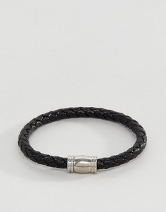 Черный плетеный браслет Burton Menswear - Черный