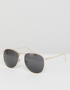 Золотистые солнцезащитные очки‑авиаторы Jeepers Peepers - Серебряный