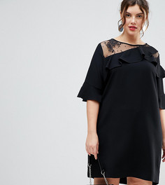 Платье с кружевными вставками River Island Plus - Черный