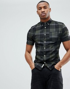 Узкая рубашка цвета хаки в клетку River Island - Зеленый