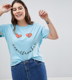 Футболка с принтом Heartbreaker ASOS CURVE VALENTINES - Синий