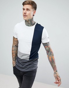 Длинная футболка колор блок Jack & Jones Originals - Белый