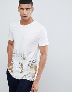 Футболка с золотистым принтом Jack & Jones - Белый