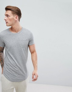 Удлиненная футболка с асимметричным подолом Produkt - Серый