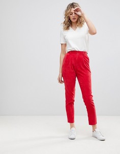 Бархатные брюки в винтажном стиле Daisy Street - Красный