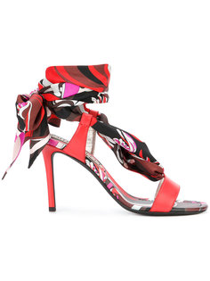 Aruba print tie up sandals Emilio Pucci