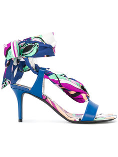 Aruba print tie up sandals Emilio Pucci