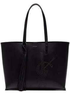 Logo Embossed Leather Tote Bag Saint Laurent