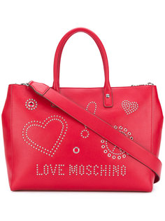 сумка-тоут с заклепками и логотипом Love Moschino