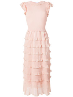 платье миди с оборками  Red Valentino
