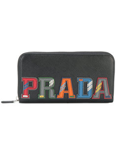 кошелек с аппликацией в виде логотипа Prada