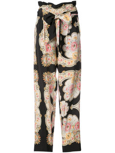 брюки с завышенной талией и цветочным рисунком Vilshenko
