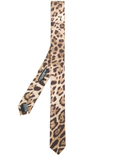 галстук с леопардовым принтом Dolce & Gabbana