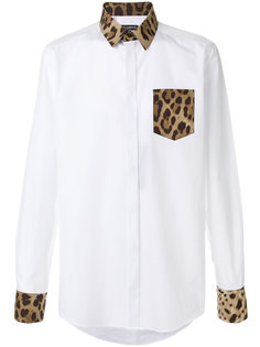 рубашка с леопардовым принтом на кармане Dolce & Gabbana