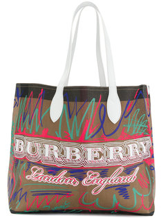 reversible doodle print tote Burberry