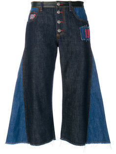 укороченные джинсы клеш с контрастной отделкой  Sonia Rykiel