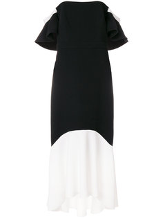 расклешенное платье с открытыми плечами с контрастным дизайном Rachel Zoe
