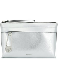 клатч на молнии с эффектом металлик Versus