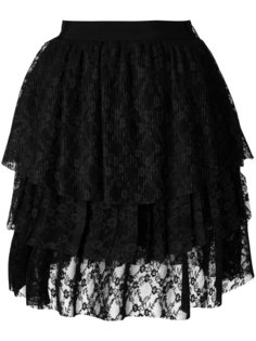 кружевная ярусная юбка из тюли  MSGM