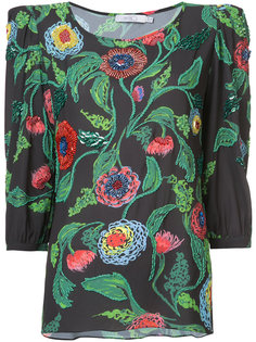 блузка с блестящим цветочным декором Patbo