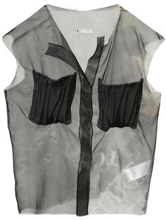 полупрозрачная блузка с карманами на груди Maticevski