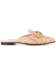 lace buckle slippers Dolce & Gabbana