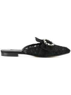 lace buckle slippers Dolce & Gabbana