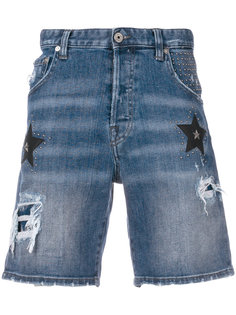джинсовые шорты с нашивками звезд Just Cavalli