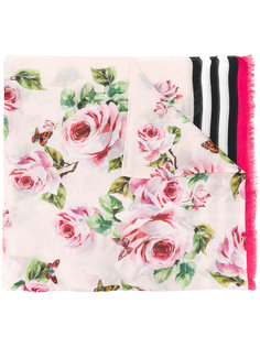 шарф с принтом роз Dolce & Gabbana