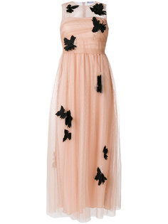платье из тюля с аппликацией птиц Red Valentino