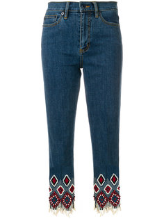 джинсы с вышивкой Tory Burch
