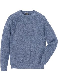 Пуловер Regular Fit в резинку (темно-синий меланж) Bonprix