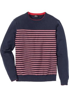 Пуловер Regular Fit в полоску (темно-синий в полоску) Bonprix