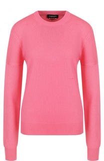 Кашемировый однотонный пуловер с круглым вырезом CALVIN KLEIN 205W39NYC