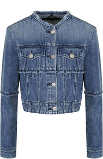 Укороченная джинсовая куртка с потертостями J Brand