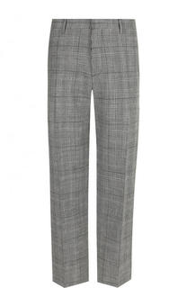 Брюки прямого кроя из смеси шерсти и шелка со льном Versace