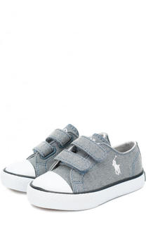 Текстильные кеды с застежками велькро Polo Ralph Lauren