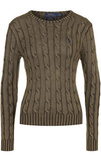 Пуловер фактурной вязки с логотипом бренда Polo Ralph Lauren