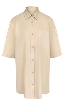 Однотонная хлопковая блуза свободного кроя Dries Van Noten