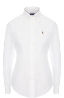 Приталенная хлопковая блуза в полоску Polo Ralph Lauren