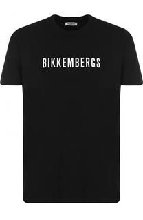 Хлопковая футболка с логотипом бренда Dirk Bikkembergs