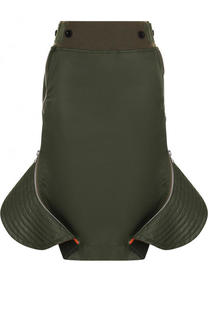 Однотонная юбка-миди с оборками Sacai